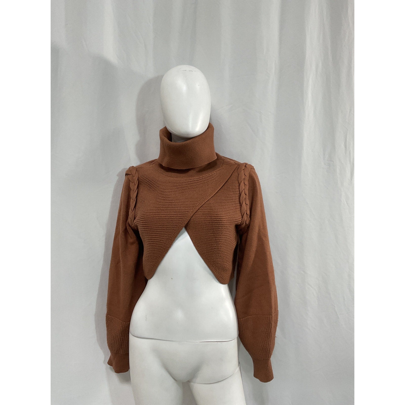 Michael Costello 'Fresia' Brown Viscose Sweater Size S
