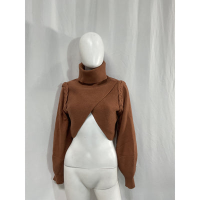 Michael Costello 'Fresia' Brown Viscose Sweater Size S
