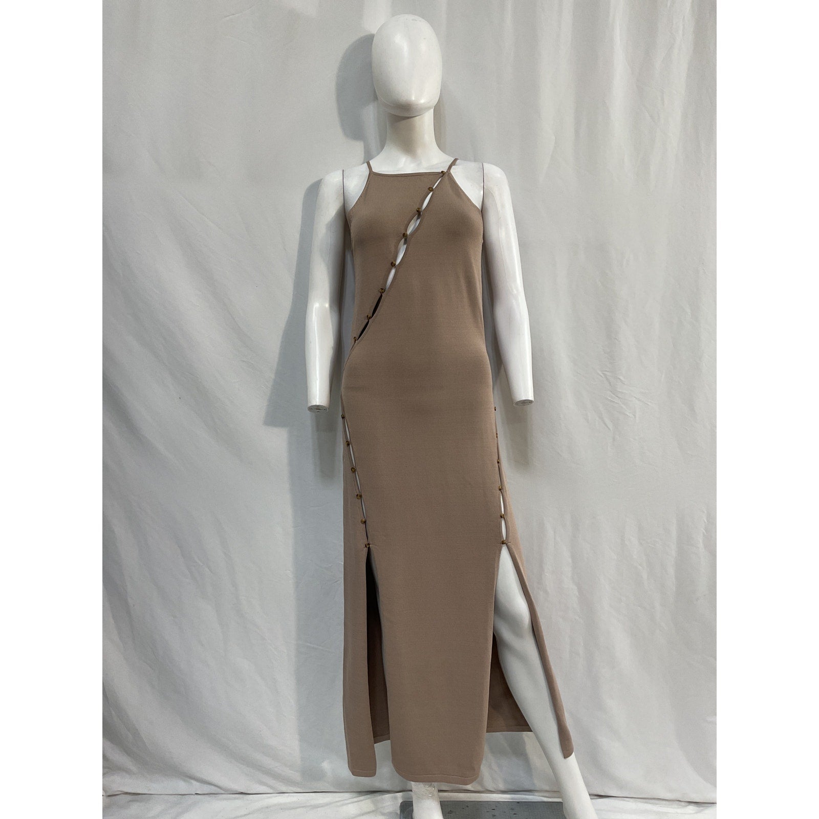 Nicholas 'Samara' Tan Rayon Cutout Stretch-Knit Midi Dress Size M