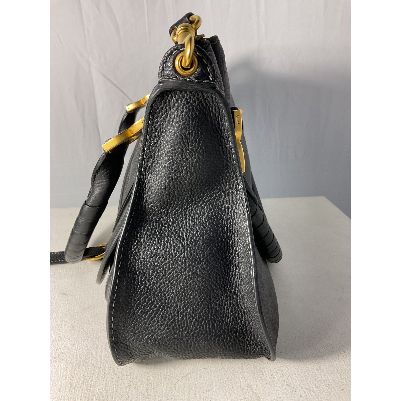 Chlo� Medium Black Leather Marcie Leather Satchel