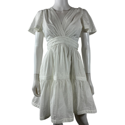 Cinq à Sept Tiered Cream Judith Minidress Size 2