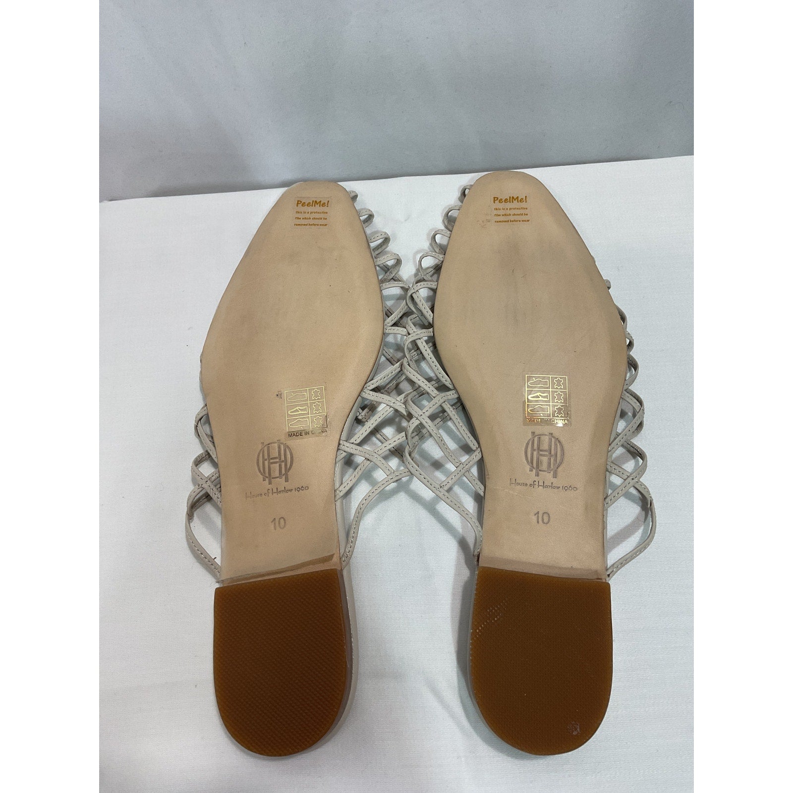 House Of Harlow 1960 'Nina' White Leather Flat Size 10