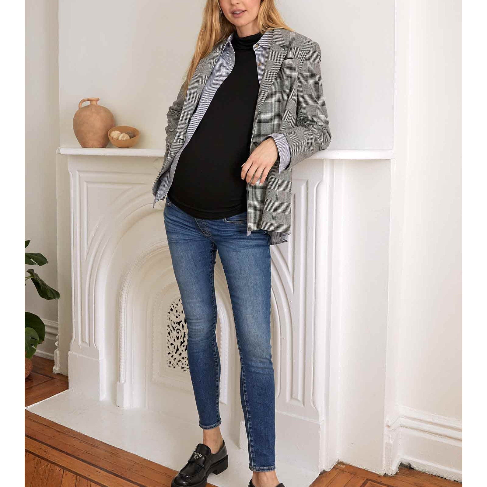 Hatch 'The Over' Blue The Bump Slim Maternity Denim Jean Size 27