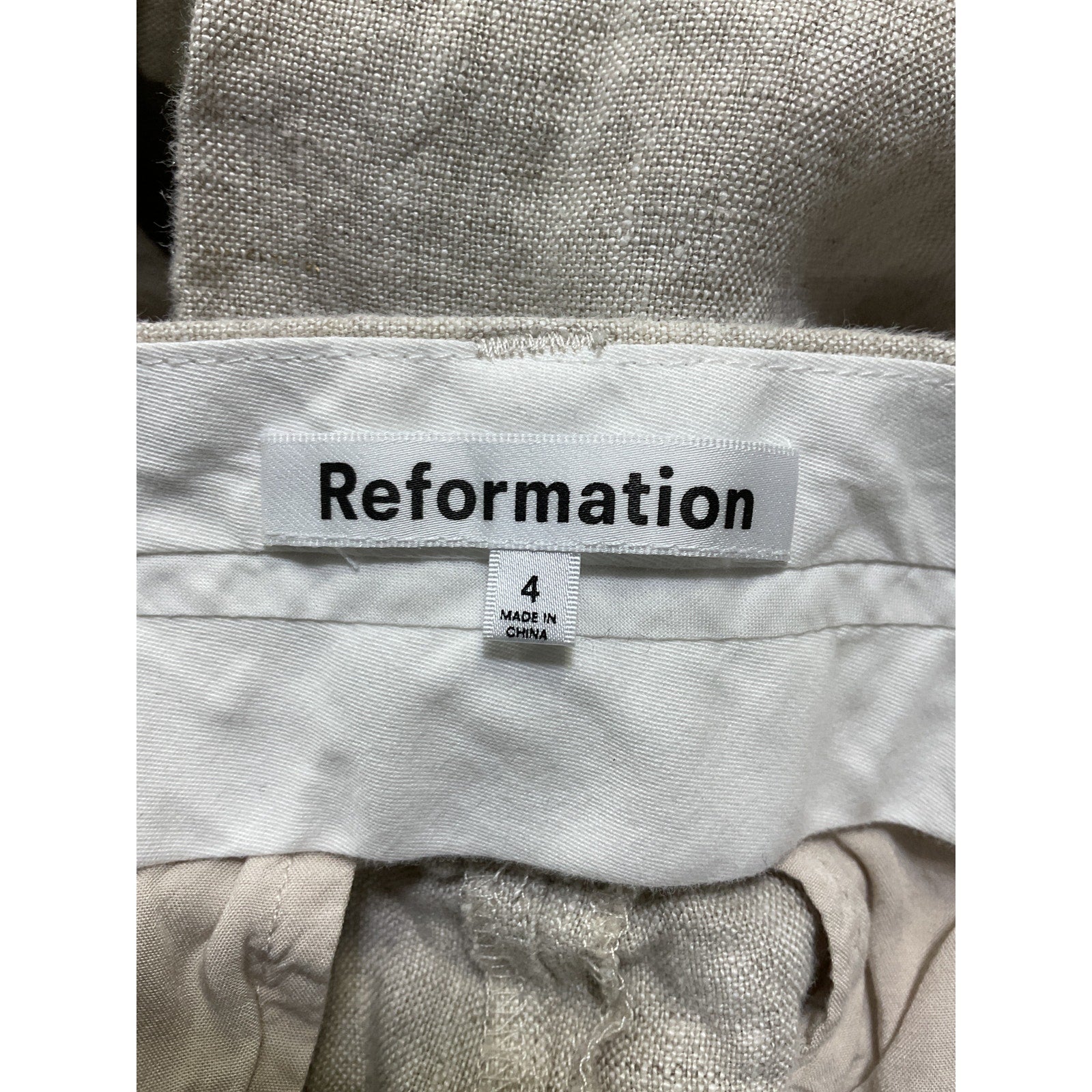 Reformation 'Vesta' Tan Pant Size 4