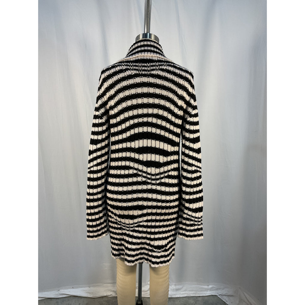 Etro 'Striped' Black Jacquard-Knit Wool Cardigan Size OS