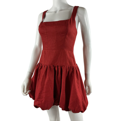 Reformation Linen Sundried Tomato Delia Dress Size 2