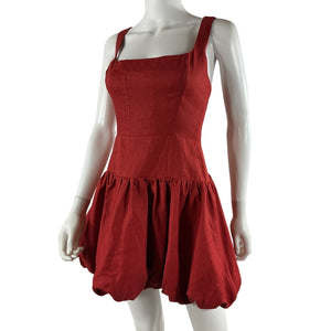 Reformation Linen Sundried Tomato Delia Dress Size 2