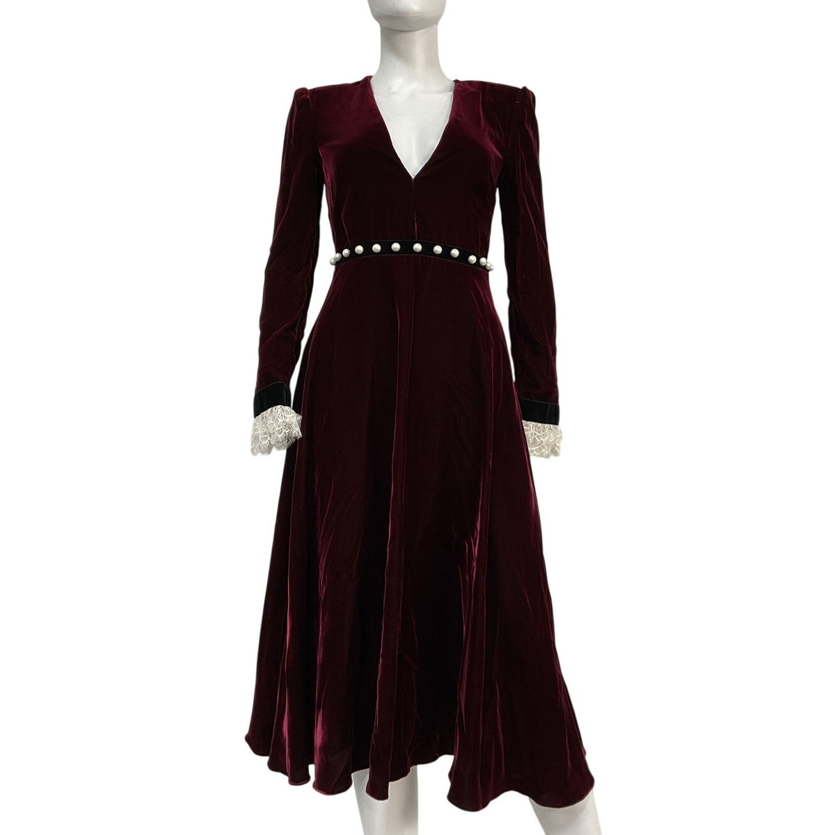 Philosophy Di Lorenzo Serafini Elegant Purple V Neck Midi Dress Size 2