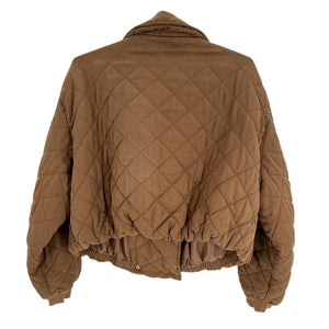 Blank Nyc Quilted Brown Shawl Collar Puffer Jacket Size M