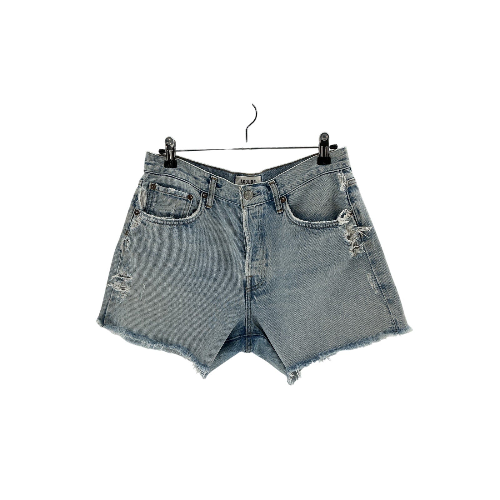 Agolde Parker Blue Cotton Long Loose Vintage Shorts Size 28