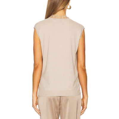 Iro Lightweight Tan Jayda Sleeveless Knit Top Size M