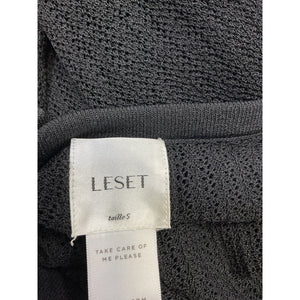 Leset 'Jasmine Pointelle' Black Viscose Pant Size S
