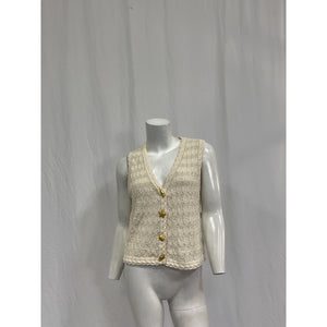 Line & Dot 'Riya' White Polyester Sweater Vest Size M - NWT