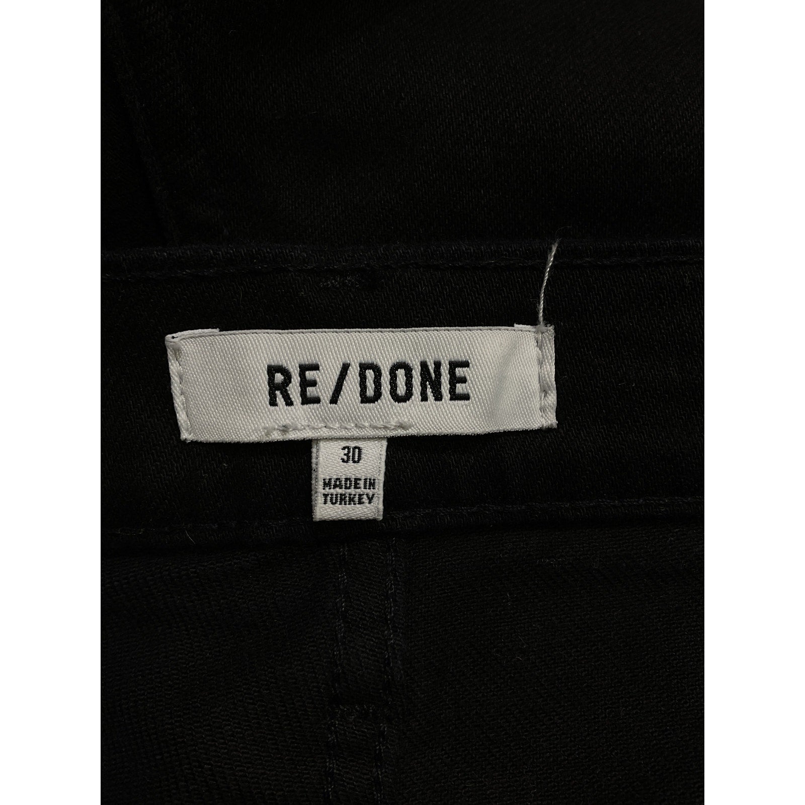 Re/Done High Rise 'Stove' Black Pipe Denim Jean Size 30