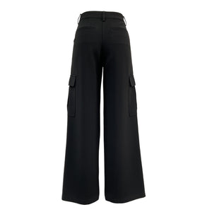 Theory Wide-Leg Black Triacetate Cargo Pant Size 4