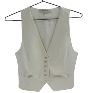Favorite Daughter Tailored Cream Button Front Vest Size S