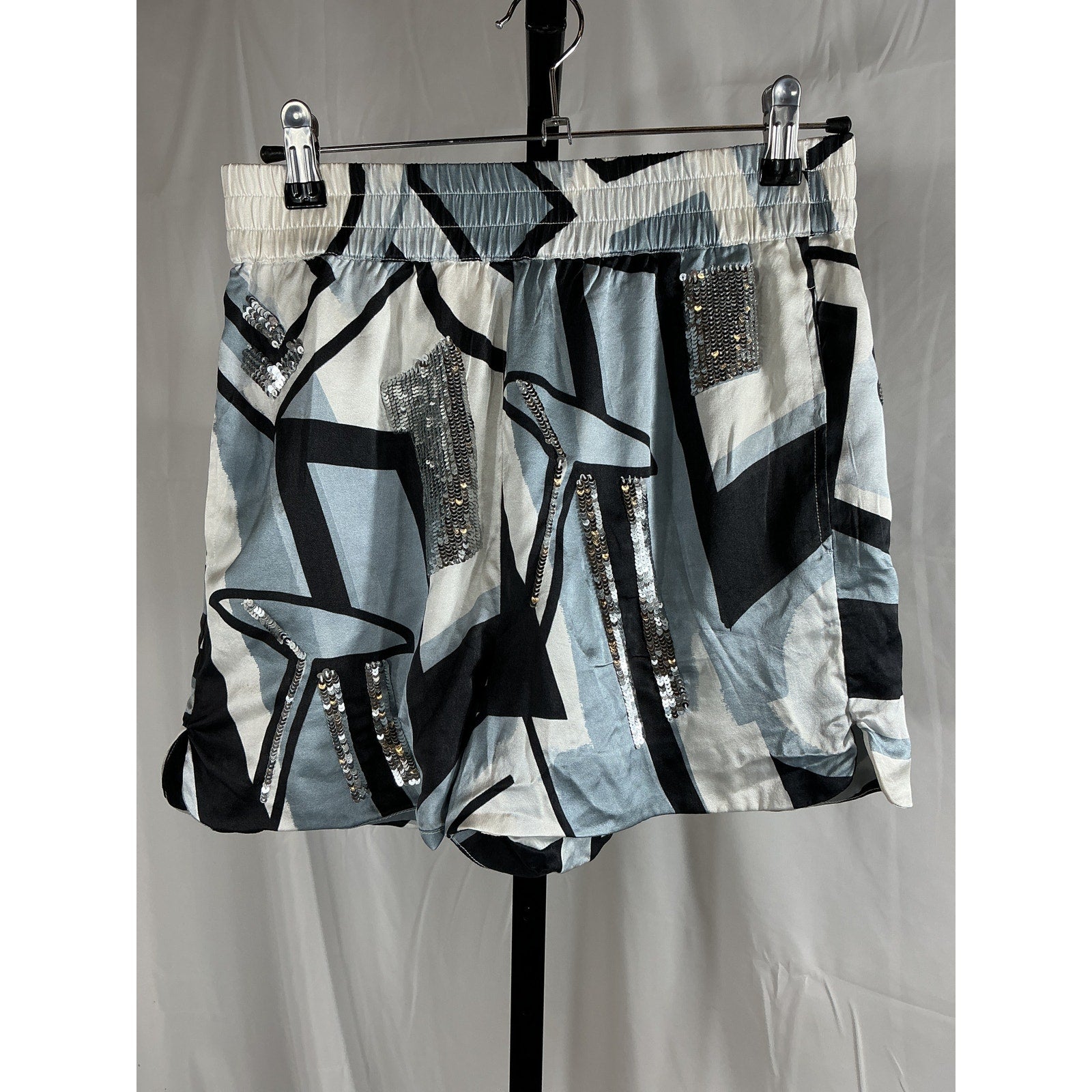 Retrofete 'Mackenzie' Black Silk Shorts Size S