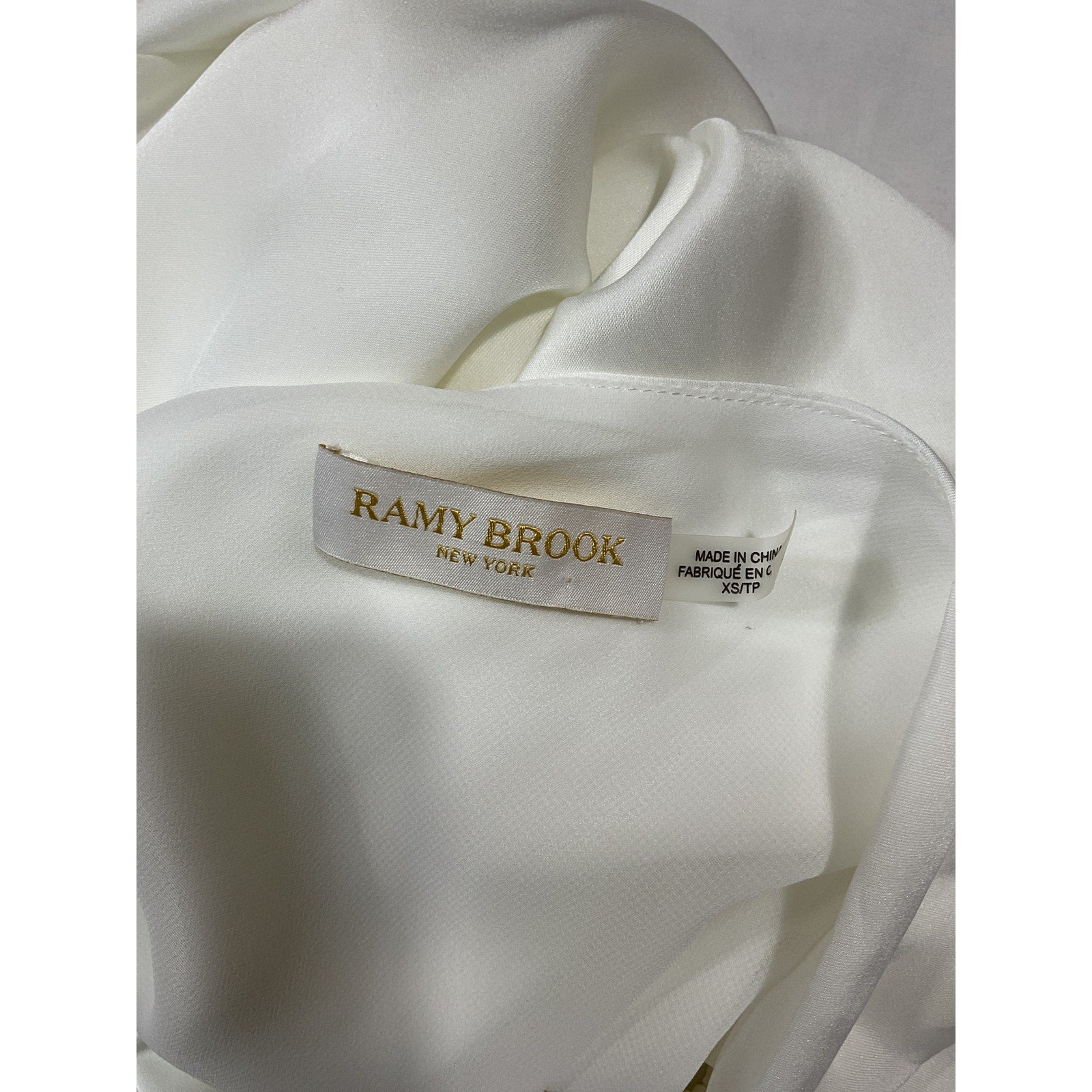 Ramy Brook 'Adda' White One-Shoulder Blouse Top Size S