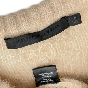 Jenni Kayne Cozy Beige Cable Crewneck Cardigan Size M