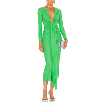 Solace London Draped Green Lorena Dress Size 0