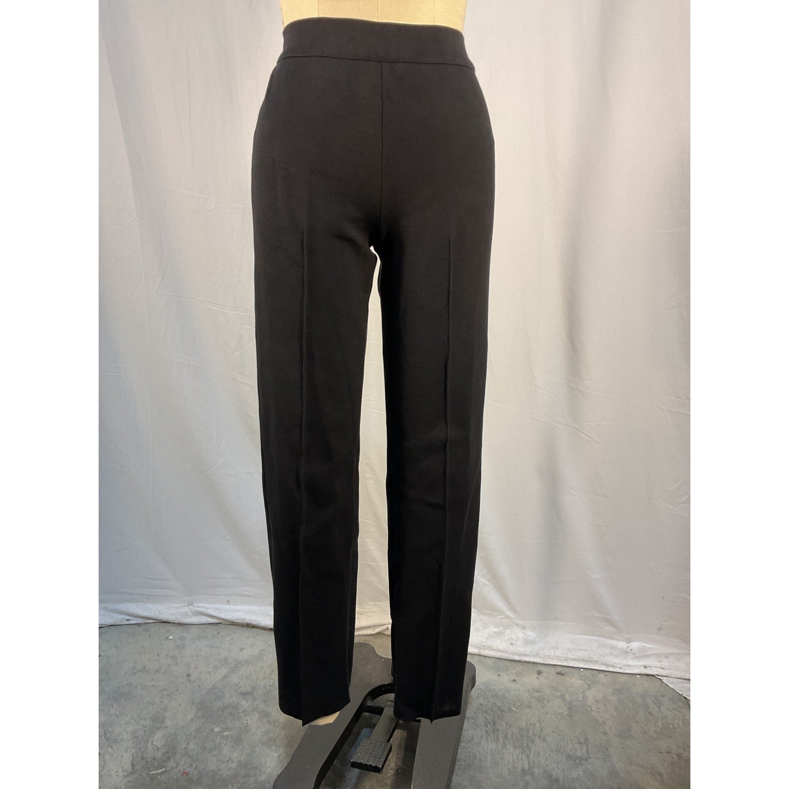 High Sport Long Kick Flared Black Cotton Stretch-Cotton Knit Pant Size M