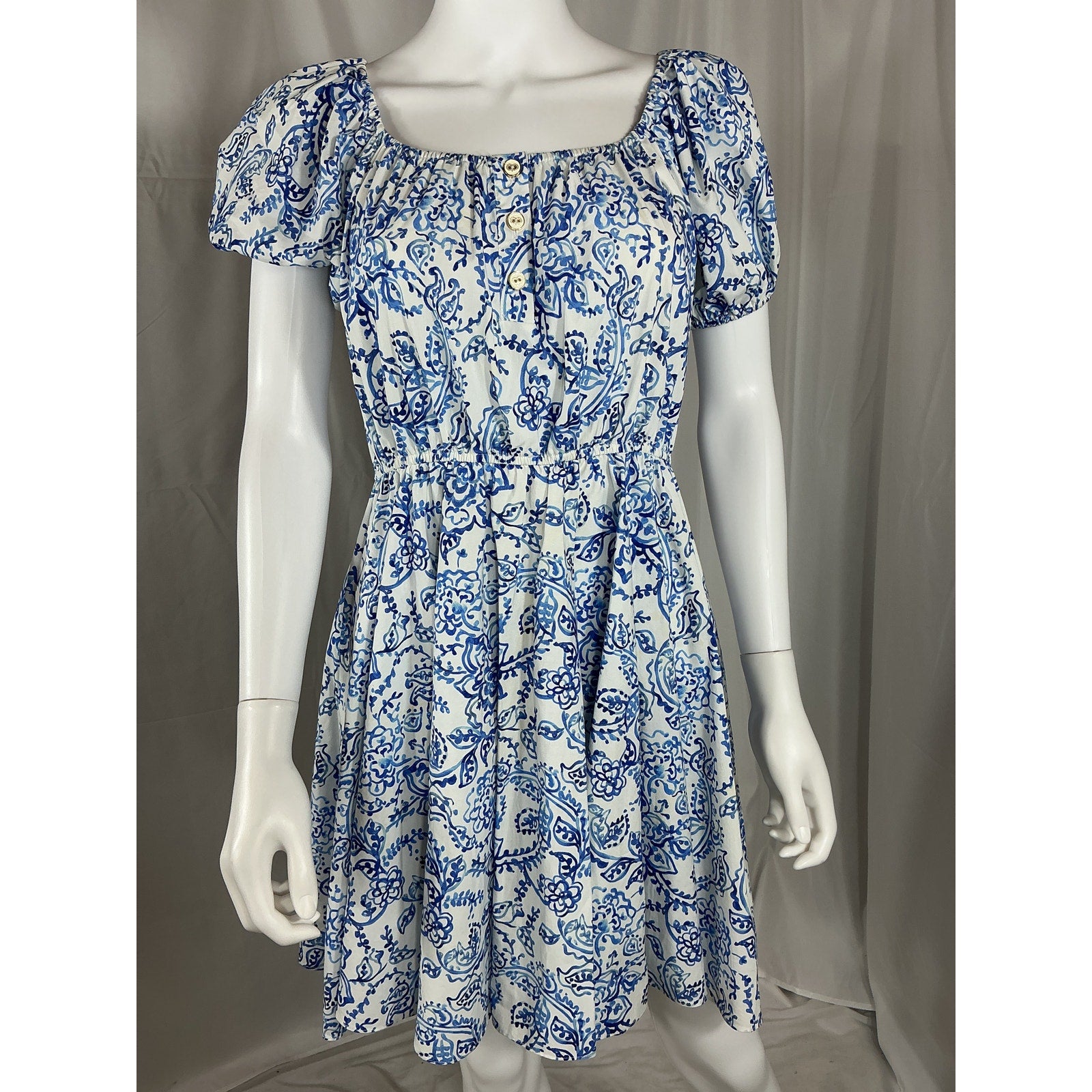 Caroline Constas 'Bardot' Blue Mini Dress Size L