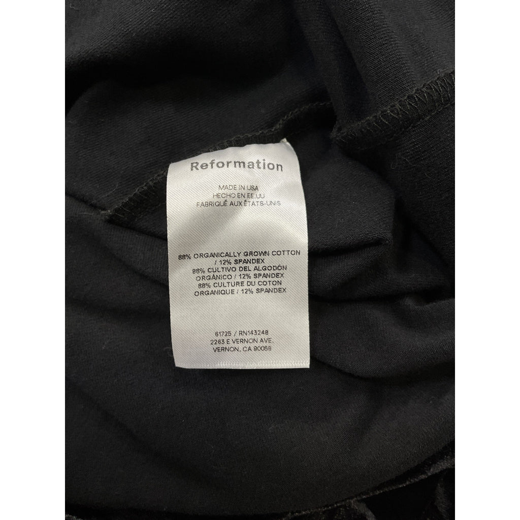 Reformation 'Alden' Black Cotton Knit Dress Size S