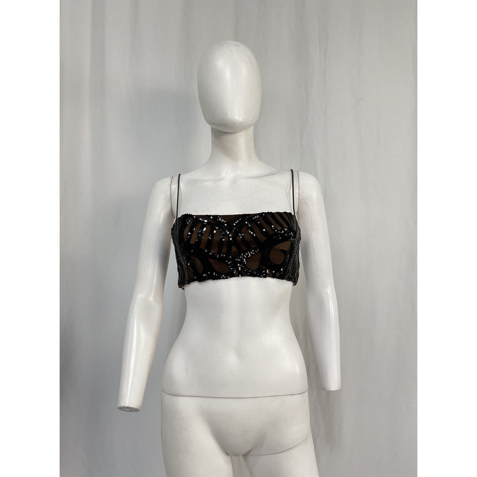 Nookie 'Mon' Black Polyester Cherie Crop Top Size S