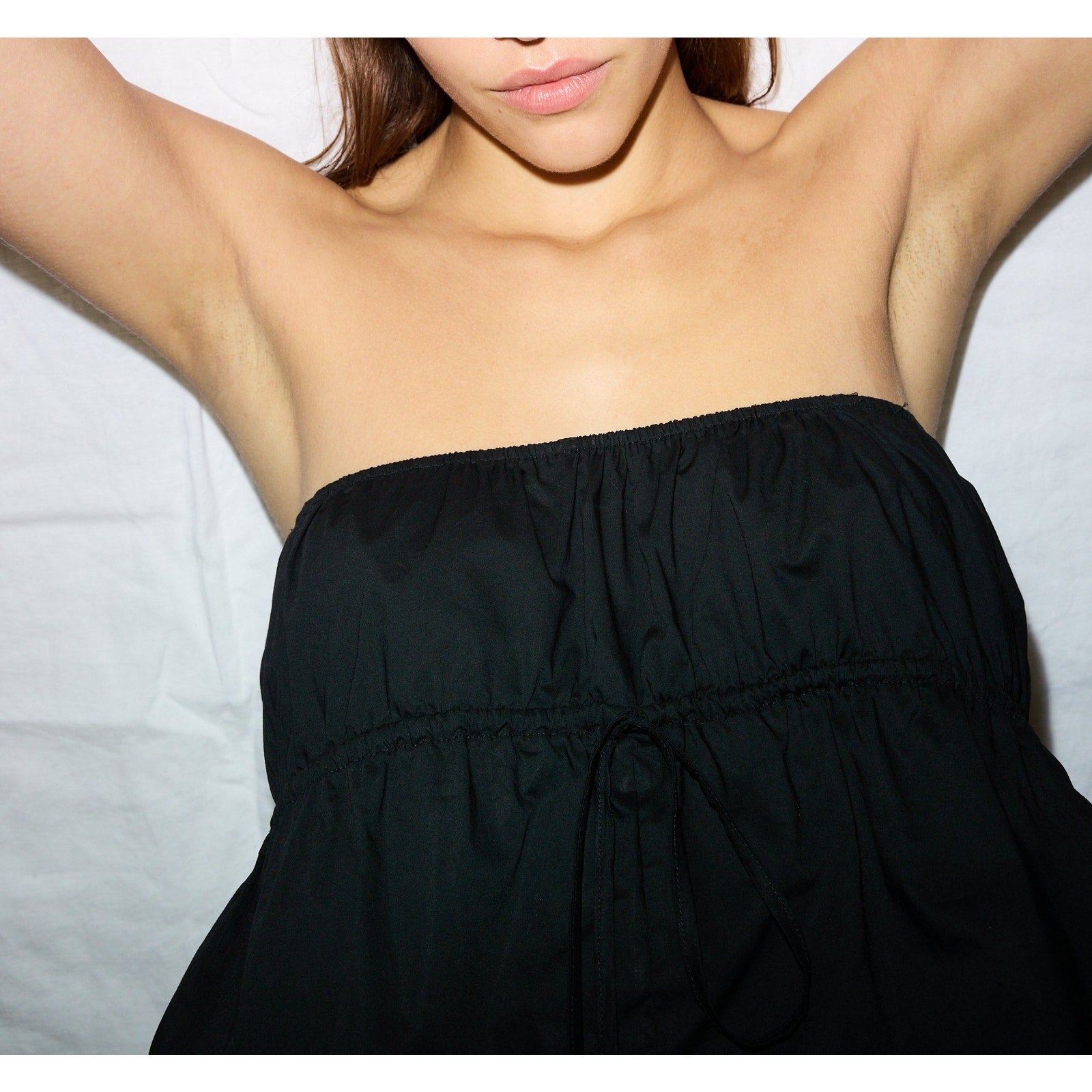 Deiji Studios The Strapless Black Cotton Cotton Top Size L
