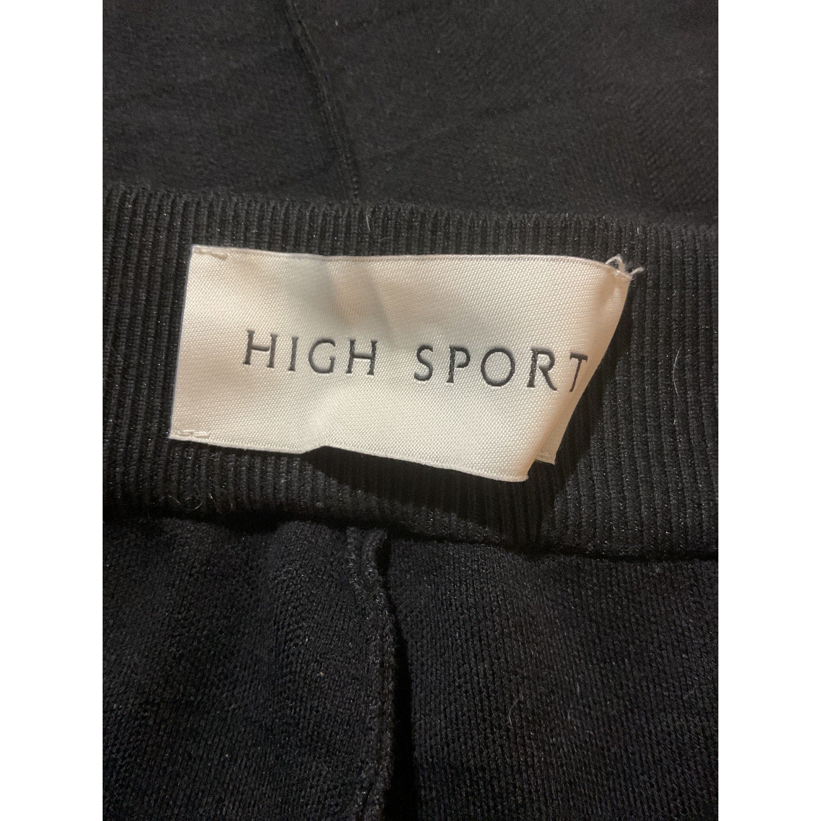 High Sport Long Kick Flared Black Cotton Stretch-Cotton Knit Pant Size M