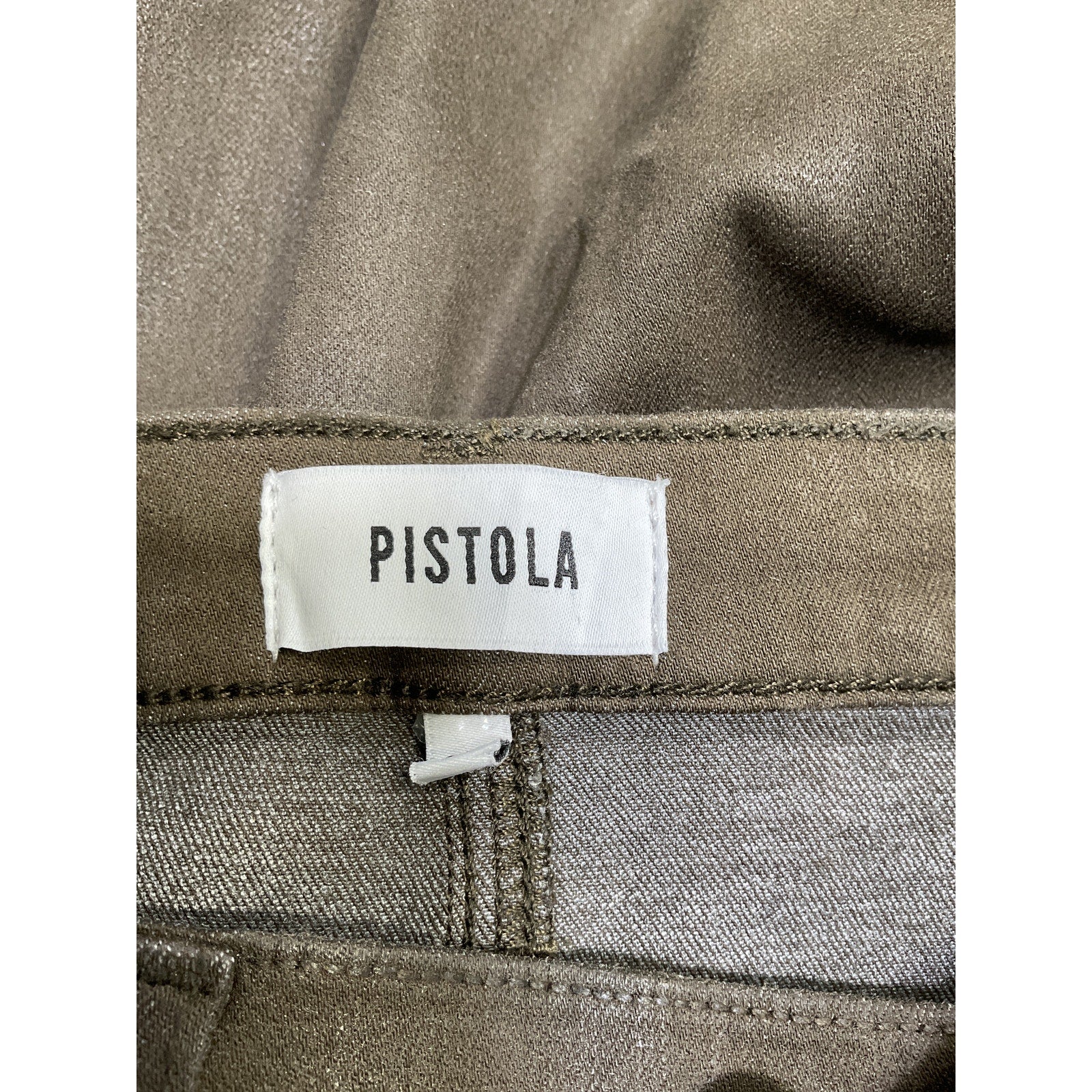 Pistola Denim 'Lennon' Green Cotton Pants With Slit Size 27