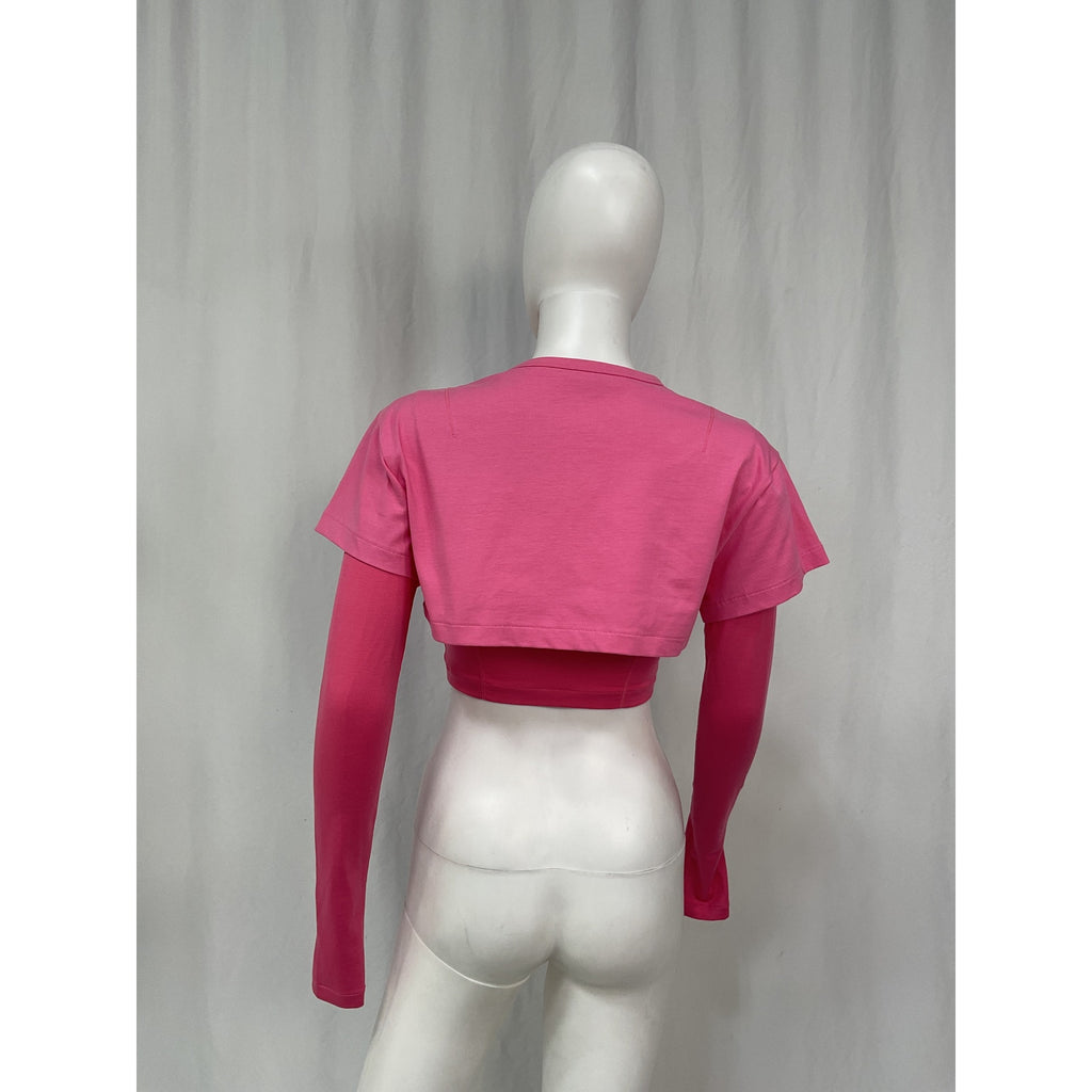 Jacquemus 'Le' Pink Cotton Double Tshirt Size S