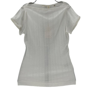 Dôen Pointelle White Pauline Tee Size XS