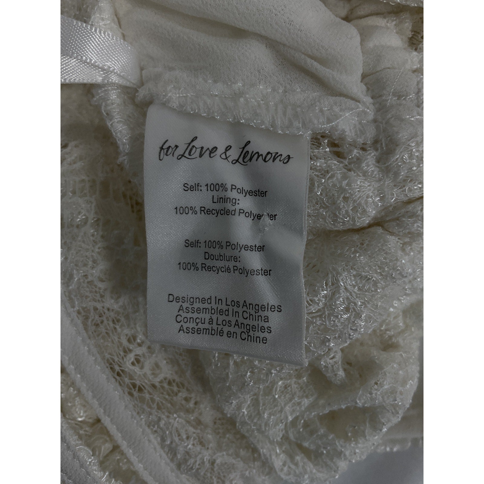 For Love & Lemons 'Madeline' White Lace Top Size S