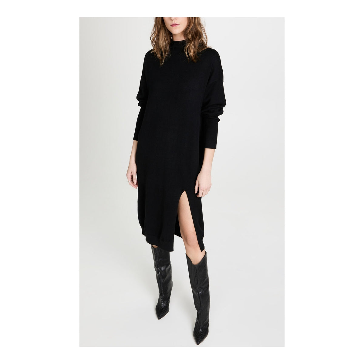 Line & Dot 'Beverly' Black Mockneck Sweater Dress Size S