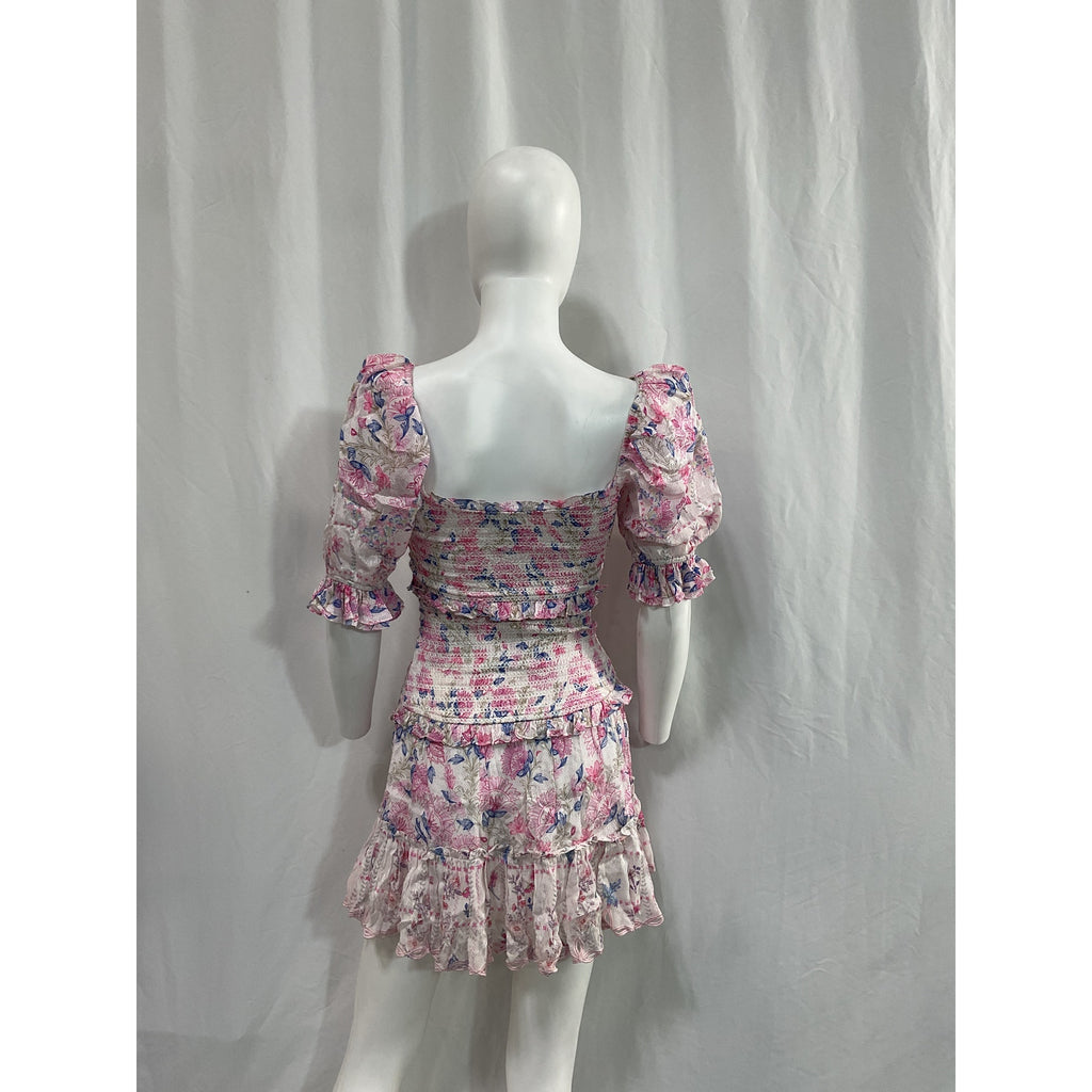 Hemant And Nandita 'Kati' Pink Drop Waist Mini Dress Size XS