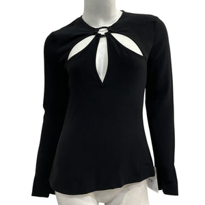 Stella Mccartney Cutout Black Keyhole Top Size 36 EU / US XS NWT