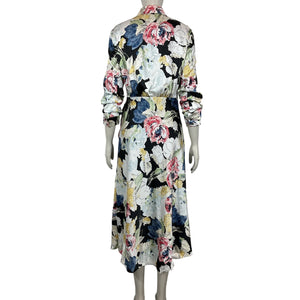 Cinq à Sept Floral Black Multi Jacey Wildwood Flower Midi Dress Size 6