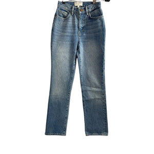La Ligne 'Molly' Blue Cotton High-Rise Straight Denim Jean Size 23