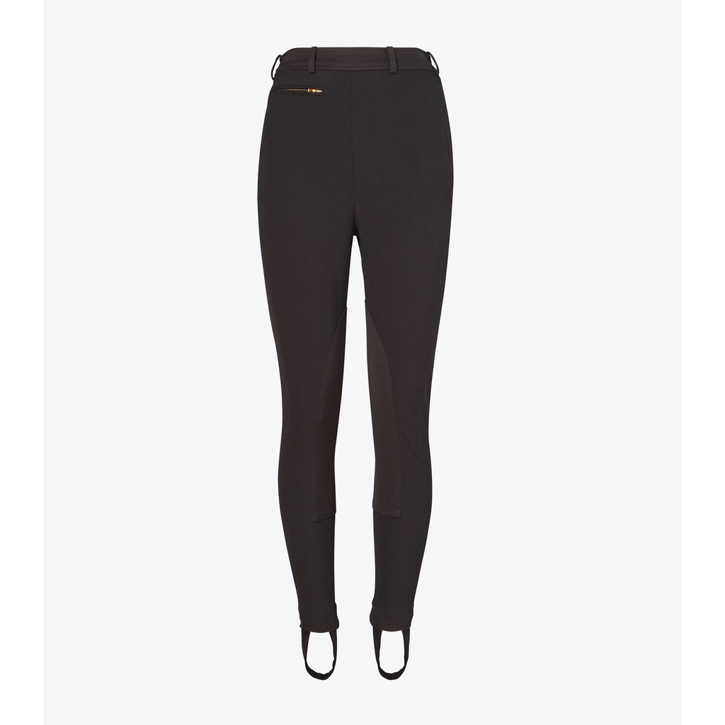 Tory Burch 'Riding' Black Wood Gaberdine Waistband Pant Size 8