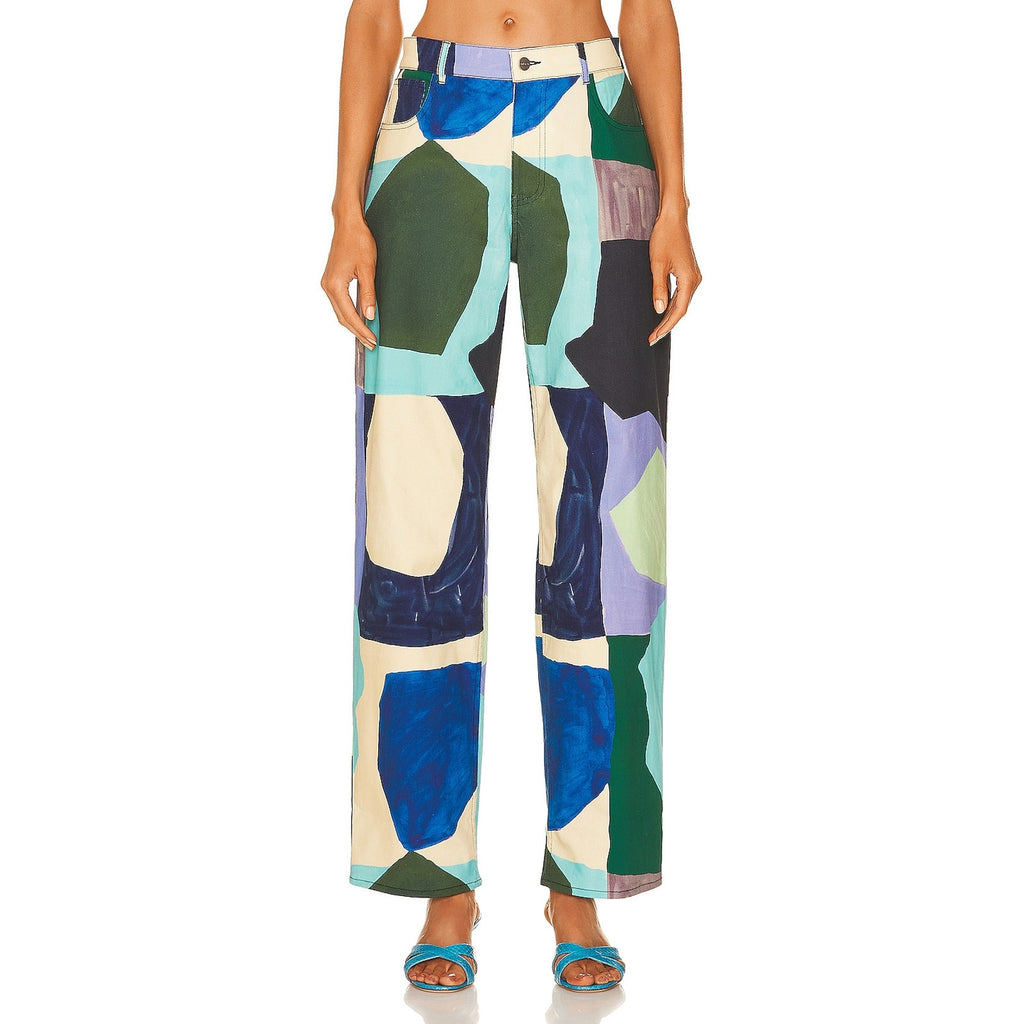 Miaou X 'Paloma' Blue Cotton Elsesser Fargo Pant Size S