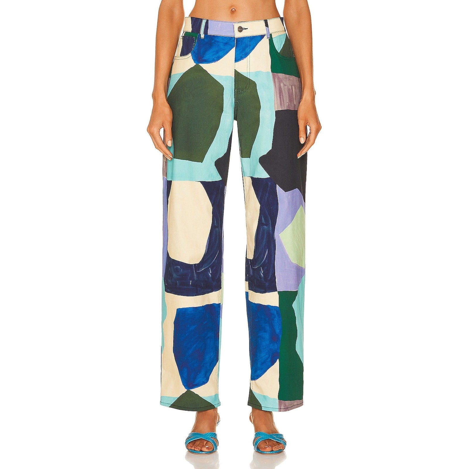 Miaou X 'Paloma' Blue Cotton Elsesser Fargo Pant Size S