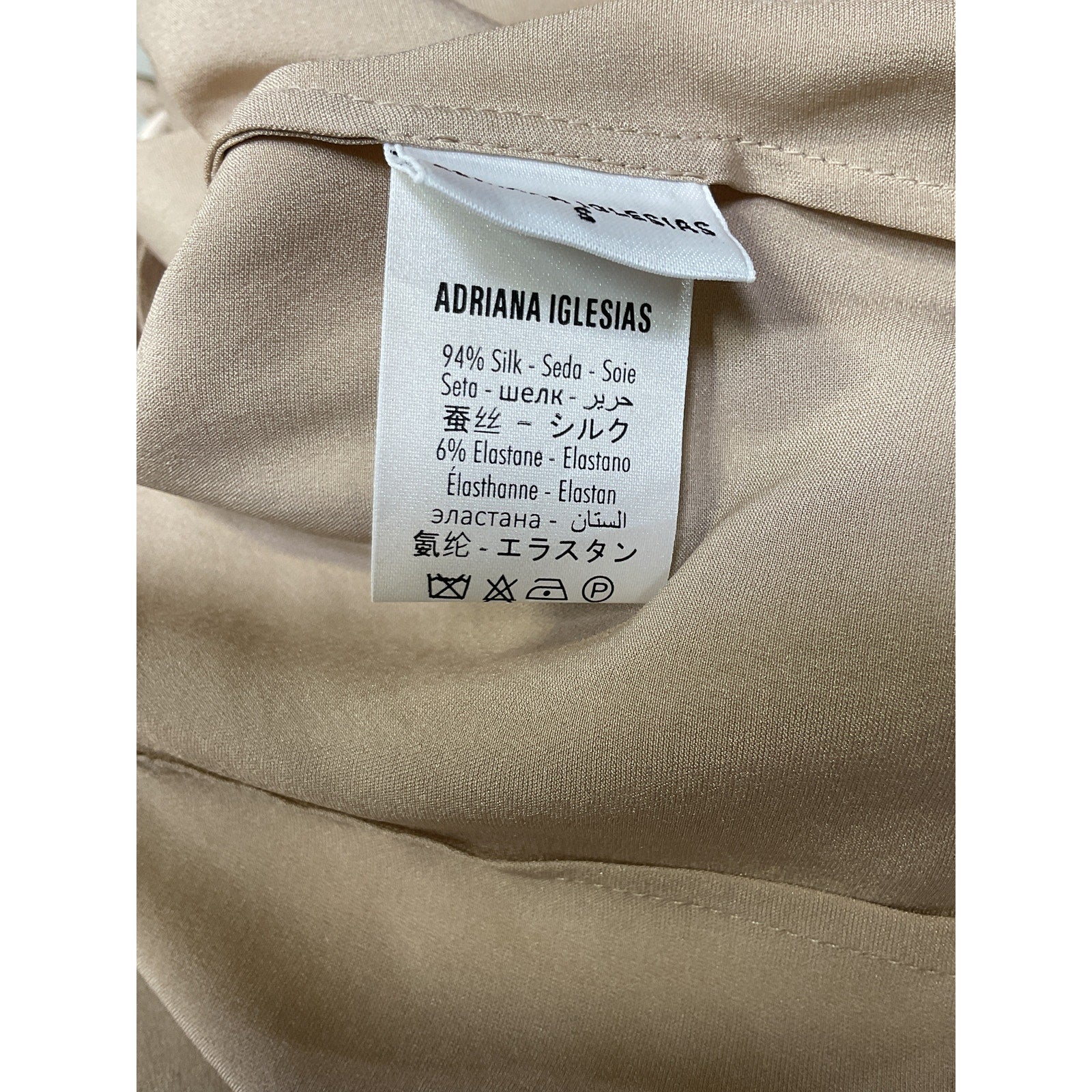Adriana Iglesias 'Iiria' Gold Charmeuse Top Size S