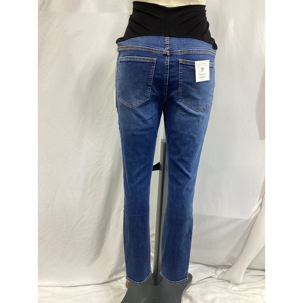 Hatch 'The Over The Bump' Blue Slim Maternity Denim Jean Size 31 - NWT