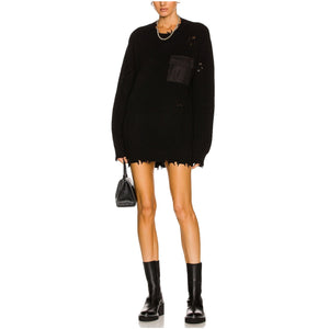 Ser.O.Ya Distressed Black Devin Sweater Size XS