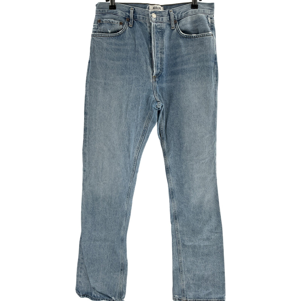 Agolde 'Lana' Blue Cotton Straight Jean Size 28