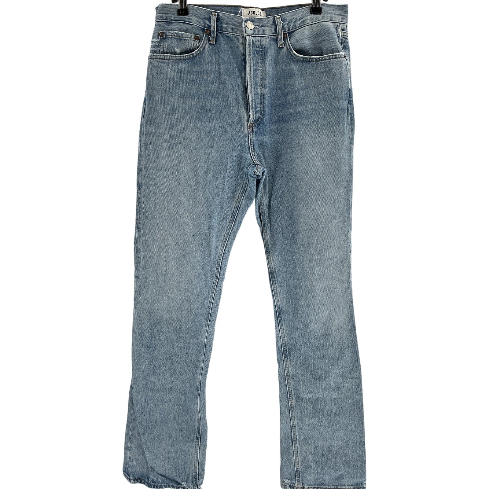 Agolde 'Lana' Blue Cotton Straight Jean Size 28