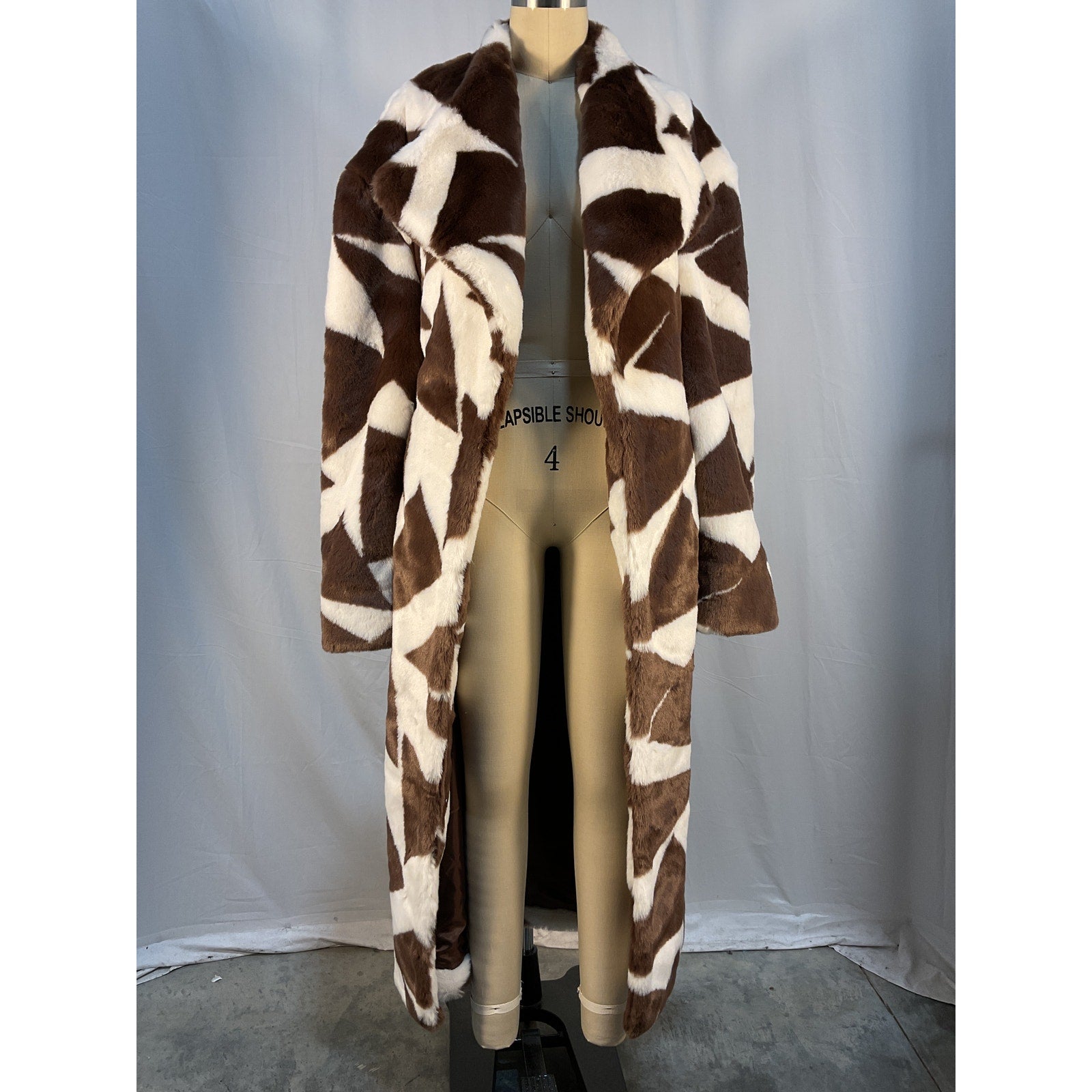 Ronny Kobo 'Ilia' Brown Faux Fur Coat Size S - NWT