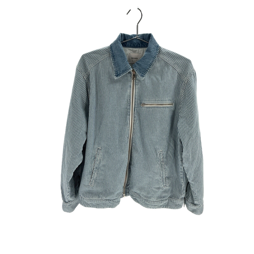 Reformation 'Harrison' Blue Cotton Utility Jacket Size L