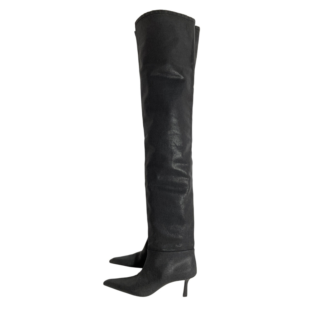 Alexander Wang 'Viola 65' Black Leather High Hip Boot Size 10